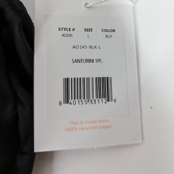 Andie Swim Santorini Black One Piece Swimsuit Cutout Size Large NWT Swimwear - Picture 3 of 6